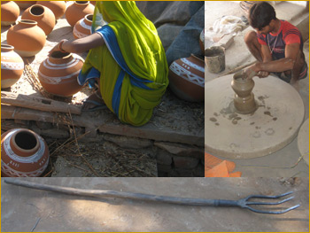 Making of pots in Thikarda